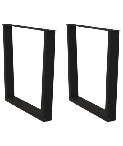 Picioare de masă în formă de V, 2 buc., negru, 80x(72-73,3) cm, oțel - WOODBB2697