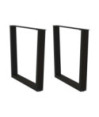 Picioare de masă în formă de V, 2 buc., negru, 80x(72-73,3) cm, oțel - WOODBB2697