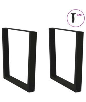 Picioare de masă în formă de V, 2 buc., negru, 80x(72-73,3) cm, oțel - WOODBB2697
