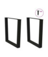 Picioare de masă în formă de V, 2 buc., negru, 80x(72-73,3) cm, oțel - WOODBB2697