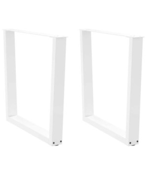 Picioare de masă în formă de V, 2 buc., alb, 80x(72-73,3) cm, oțel - WOODBB2698
