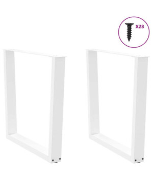 Picioare de masă în formă de V, 2 buc., alb, 80x(72-73,3) cm, oțel - WOODBB2698