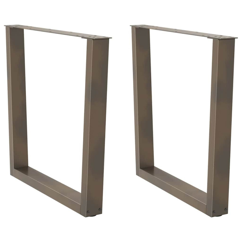 Picioare de masă în formă de V, 2 buc., oțel natural, 80x(72-73,3) cm - WOODBB2699