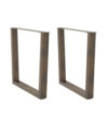 Picioare de masă în formă de V, 2 buc., oțel natural, 80x(72-73,3) cm - WOODBB2699
