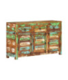 Servantă, 110x30x65 cm, lemn reciclat, cu aspect rustic - WOODBB286