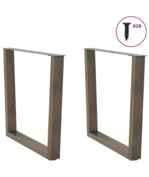 Picioare de masă în formă de V, 2 buc., oțel natural, 80x(72-73,3) cm - WOODBB2699