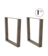 Picioare de masă în formă de V, 2 buc., oțel natural, 80x(72-73,3) cm - WOODBB2699