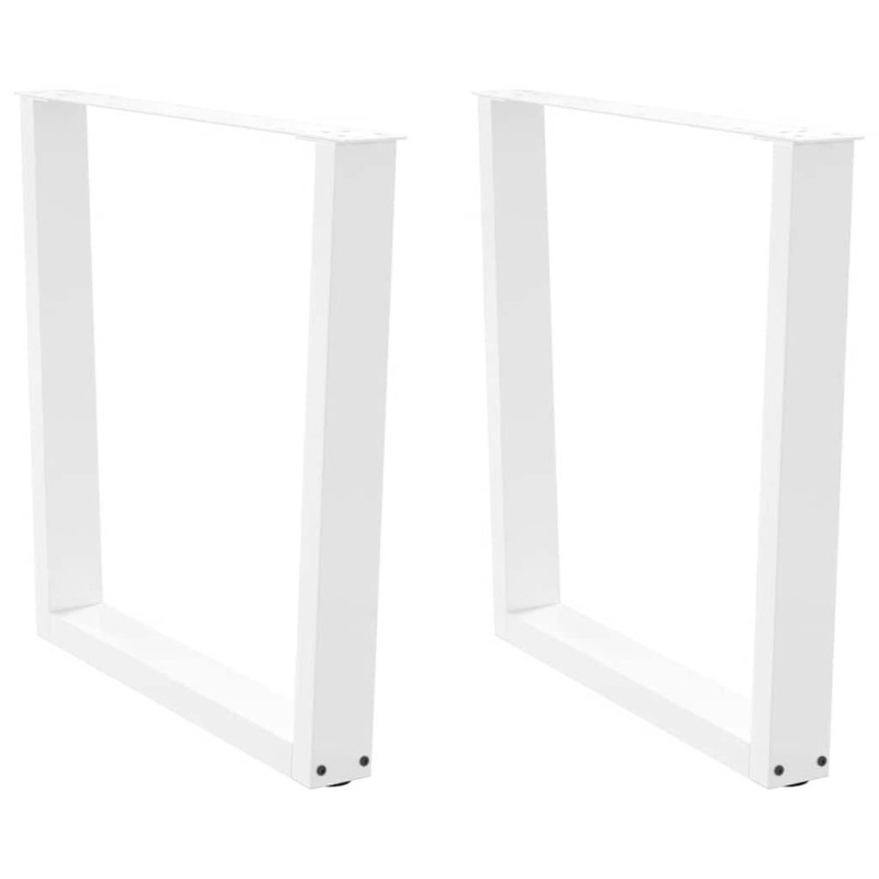 Picioare de masă în formă de V, 2 buc., alb, 90x (72-73,3) cm, oțel - WOODBB2700