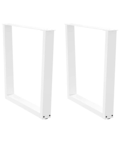 Picioare de masă în formă de V, 2 buc., alb, 90x (72-73,3) cm, oțel - WOODBB2700