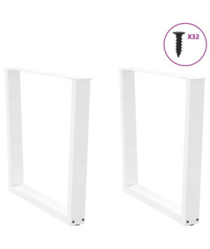 Picioare de masă în formă de V, 2 buc., alb, 90x (72-73,3) cm, oțel - WOODBB2700