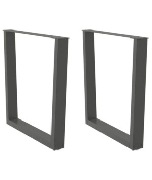 Picioare de masă în formă de V, 2 buc., antracit, 90x(72-73,3) cm, oțel - WOODBB2701