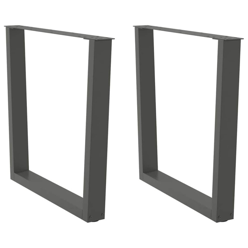 Picioare de masă în formă de V, 2 buc., antracit, 90x(72-73,3) cm, oțel - WOODBB2701