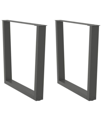 Picioare de masă în formă de V, 2 buc., antracit, 90x(72-73,3) cm, oțel - WOODBB2701
