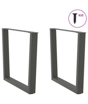 Picioare de masă în formă de V, 2 buc., antracit, 90x(72-73,3) cm, oțel - WOODBB2701