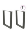 Picioare de masă în formă de V, 2 buc., antracit, 90x(72-73,3) cm, oțel - WOODBB2701