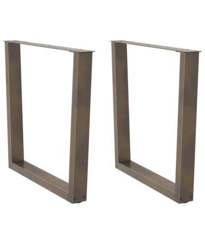 Picioare de masă în formă de V, 2 buc., oțel natural, 90 x (72-73,3) cm - WOODBB2702