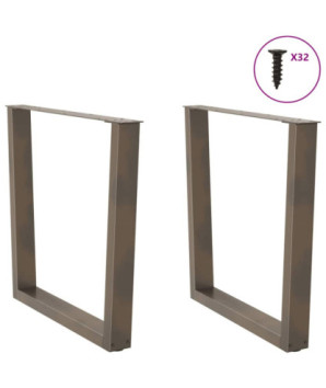 Picioare de masă în formă de V, 2 buc., oțel natural, 90 x (72-73,3) cm - WOODBB2702
