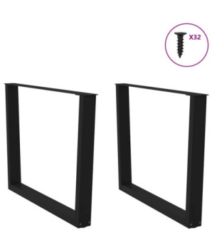 Picioare de masă în formă de V, 2 buc., negru, 100 x (72-73,3) cm, oțel - WOODBB2703