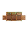 Servantă, 110x30x65 cm, lemn reciclat, cu aspect rustic - WOODBB286