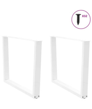 Picioare de masă în formă de V, 2 buc., alb, 100 x (72-73,3) cm, oțel - WOODBB2704