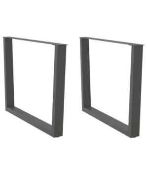 Picioare de masă în formă de V, 2 buc., antracit, 100x(72-73,3) cm, oțel - WOODBB2705