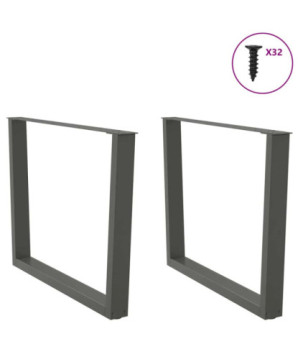 Picioare de masă în formă de V, 2 buc., antracit, 100x(72-73,3) cm, oțel - WOODBB2705