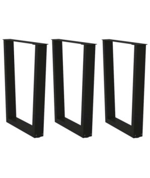 Picioare de masă în formă de V, 3 buc., negru, 70x (72-73,3) cm, oțel - WOODBB2706