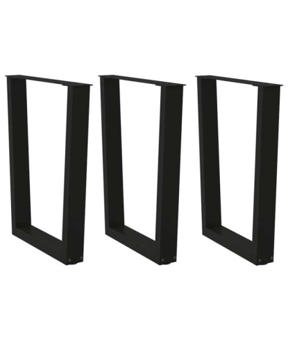 Picioare de masă în formă de V, 3 buc., negru, 70x (72-73,3) cm, oțel - WOODBB2706