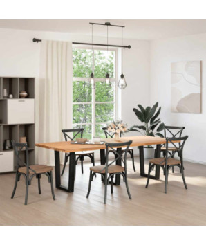 Picioare de masă în formă de V, 3 buc., negru, 70x (72-73,3) cm, oțel - WOODBB2706