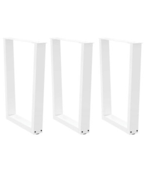 Picioare de masă în formă de V, 3 buc., alb, 70x (72-73,3) cm, oțel - WOODBB2727