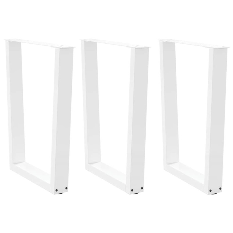 Picioare de masă în formă de V, 3 buc., alb, 70x (72-73,3) cm, oțel - WOODBB2727