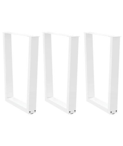 Picioare de masă în formă de V, 3 buc., alb, 70x (72-73,3) cm, oțel - WOODBB2727
