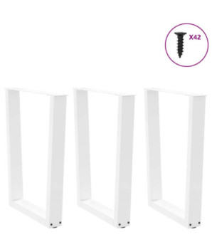 Picioare de masă în formă de V, 3 buc., alb, 70x (72-73,3) cm, oțel - WOODBB2727