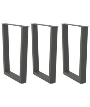 Picioare de masă în formă de V, 3 buc., antracit, 70x(72-73,3) cm, oțel - WOODBB2728