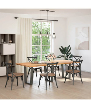 Picioare de masă în formă de V, 3 buc., antracit, 70x(72-73,3) cm, oțel - WOODBB2728