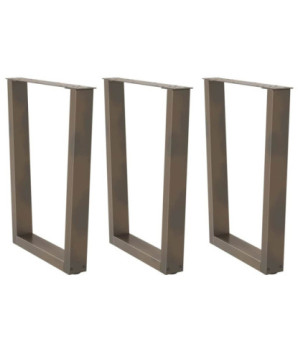 Picioare de masă în formă de V, 3 buc., oțel natural, 70x(72-73,3) cm - WOODBB2729