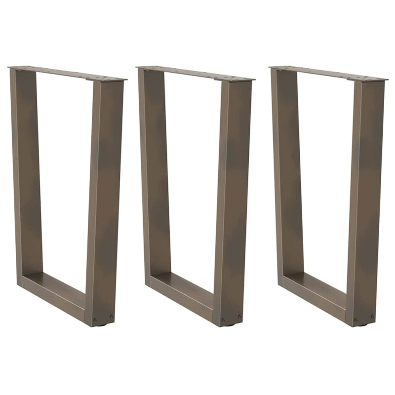 Picioare de masă în formă de V, 3 buc., oțel natural, 70x(72-73,3) cm - WOODBB2729