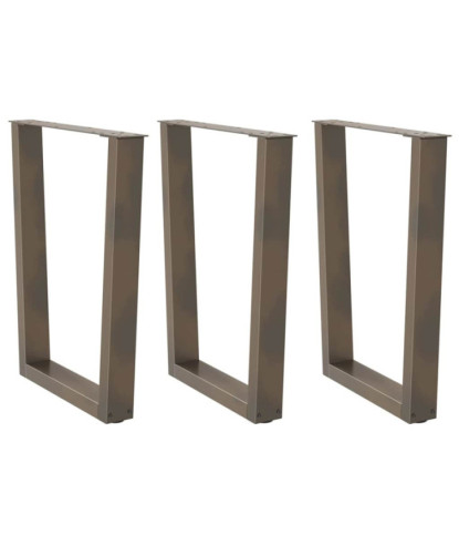Picioare de masă în formă de V, 3 buc., oțel natural, 70x(72-73,3) cm - WOODBB2729