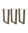 Picioare de masă în formă de V, 3 buc., oțel natural, 70x(72-73,3) cm - WOODBB2729