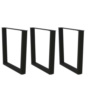 Picioare de masă în formă de V, 3 buc., negru, 80x(72-73,3) cm, oțel - WOODBB2730
