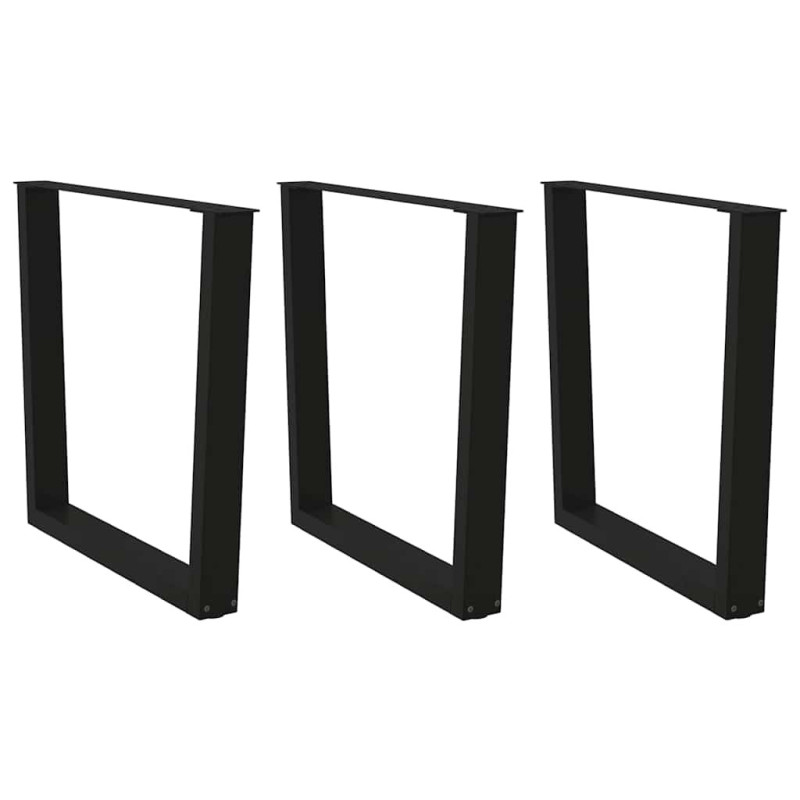 Picioare de masă în formă de V, 3 buc., negru, 80x(72-73,3) cm, oțel - WOODBB2730