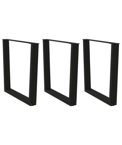Picioare de masă în formă de V, 3 buc., negru, 80x(72-73,3) cm, oțel - WOODBB2730