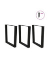Picioare de masă în formă de V, 3 buc., negru, 80x(72-73,3) cm, oțel - WOODBB2730