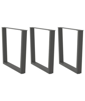 Picioare de masă în formă de V, 3 buc., antracit, 80x(72-73,3) cm, oțel - WOODBB2731