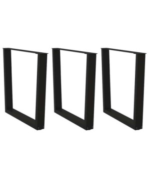Picioare de masă în formă de V, 3 buc., negru, 90x (72-73,3) cm, oțel - WOODBB2732