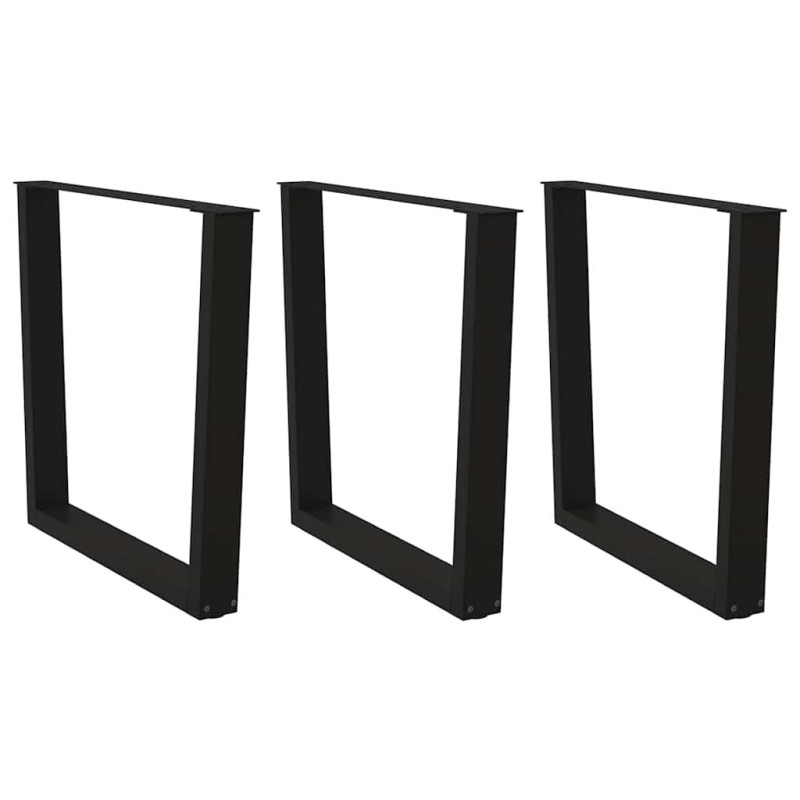 Picioare de masă în formă de V, 3 buc., negru, 90x (72-73,3) cm, oțel - WOODBB2732