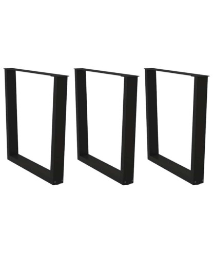 Picioare de masă în formă de V, 3 buc., negru, 90x (72-73,3) cm, oțel - WOODBB2732