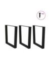 Picioare de masă în formă de V, 3 buc., negru, 90x (72-73,3) cm, oțel - WOODBB2732