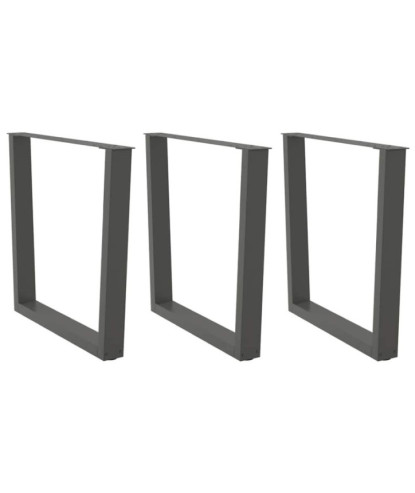 Picioare de masă în formă de V, 3 buc., antracit, 90x(72-73,3) cm, oțel - WOODBB2734