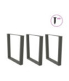 Picioare de masă în formă de V, 3 buc., antracit, 90x(72-73,3) cm, oțel - WOODBB2734